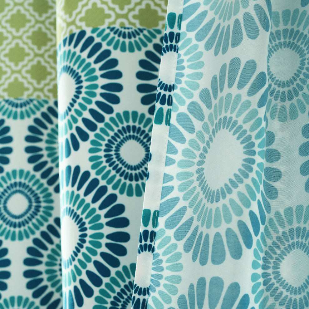 Bohemian Stripe 72x72 Shower Curtain, Blue/Green
