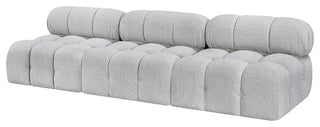 Ames Boucle Fabric Modular Sofa, Grey, 3-Piece: 3 Armless Chair