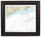 Nautical Chart, Sabine Bank, Poster Framed