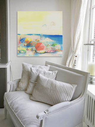 "Hot Glow" Painting Print on Wrapped Canvas, 18"x18"