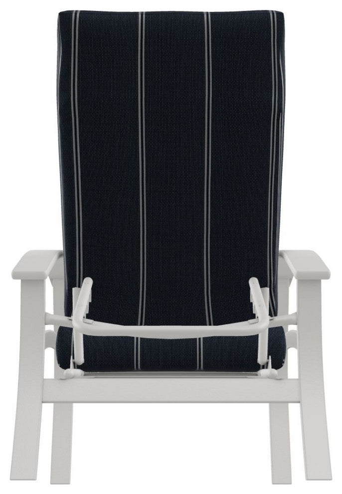 Belle Isle Cushion Outdoor Adjustable Back Chair, Equal Ink/Snow