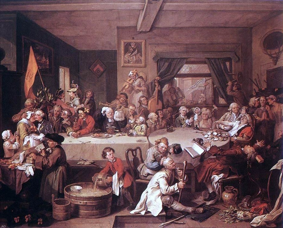 William Hogarth An Election Entertainment, 20"x25" Wall Decal
