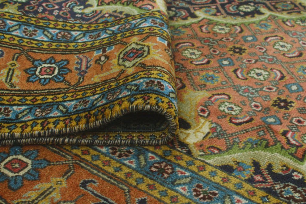 Fine Vintage Distressed Almer Rust/Navy Rug, 6'2x9'7