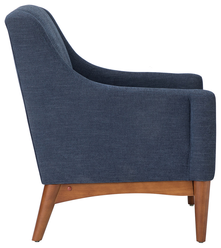 34.2" Comfy Living Room Armchair With Sloped Arms, Set of 2, Navy