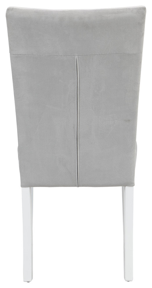 Set of 2 Side Chair, White and Gray