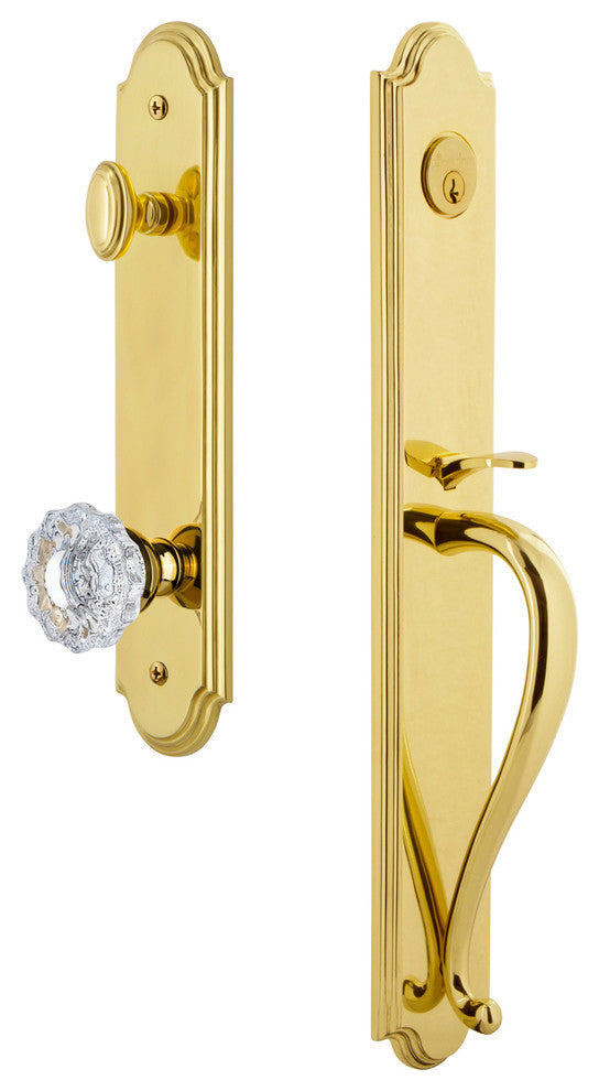 Arc 1-Piece Dummy Handleset, S Grip and Versailles Knob, Lifetime Brass, 848748