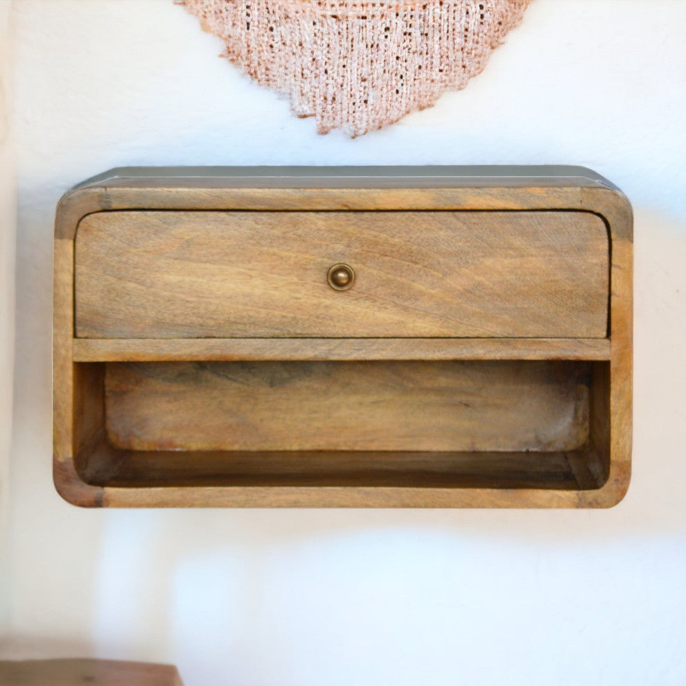 Floating Curve Open Slot Nightsand