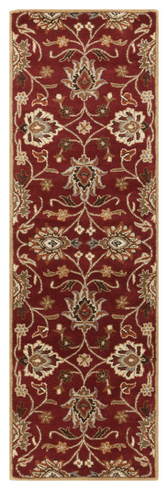 Surya Caesar CAE-1012 Traditional Area Rug, Burgundy, 3' x 12' Runner