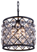 Elegant Lighting 1204D14/RC Madison 3 Light 14"W Crystal Pendant - Matte Black