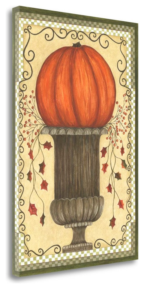 "Put That Pumpkin On A Pedestal" By Cindy Shamp, Giclee on Gallery Wrap Canvas