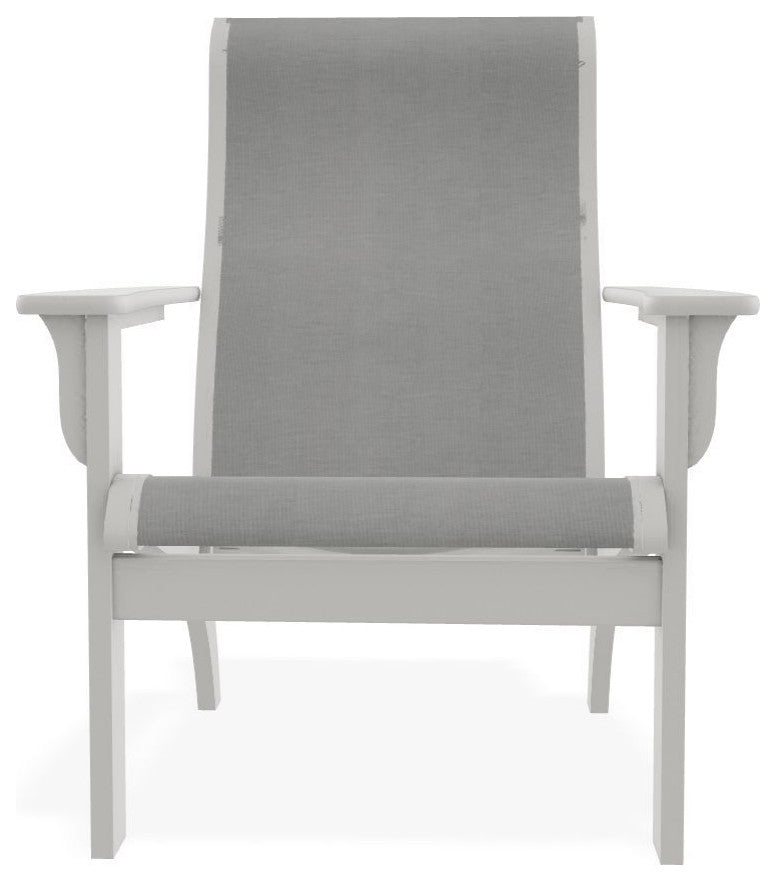 Adirondack Sling Outdoor Adirondack Armchair, Alloy/Snow