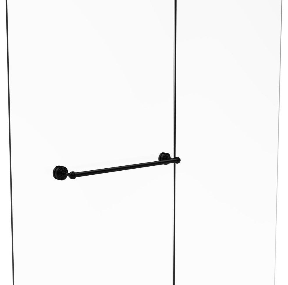 Waverly Place 24" Shower Door Towel Bar, Matte Black