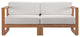 Lounge Loveseat Sofa, Wood, Brown Natural White, Modern, Outdoor Patio Bistro