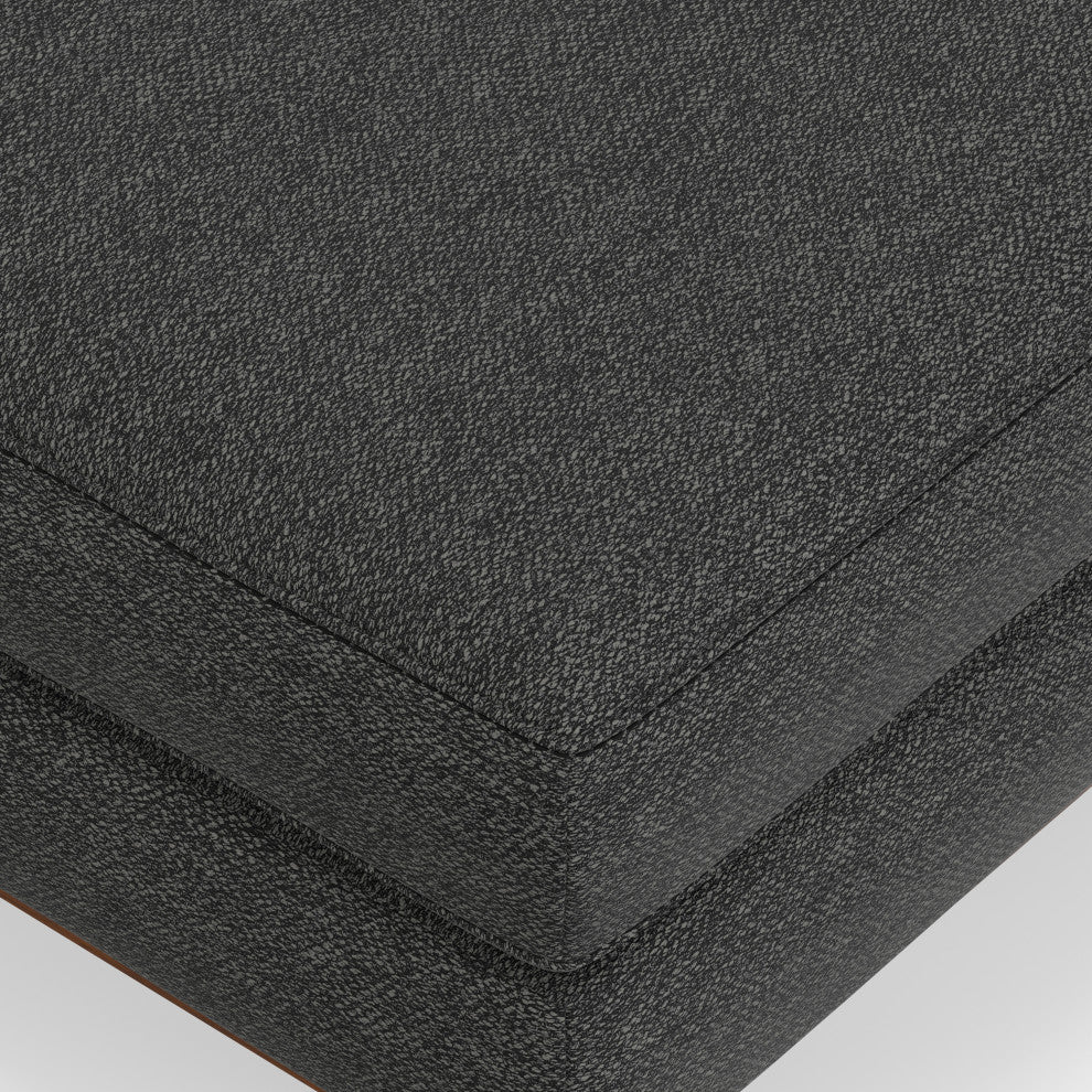 Morrison Large Rectangular Ottoman, Charcoal Grey, 49"