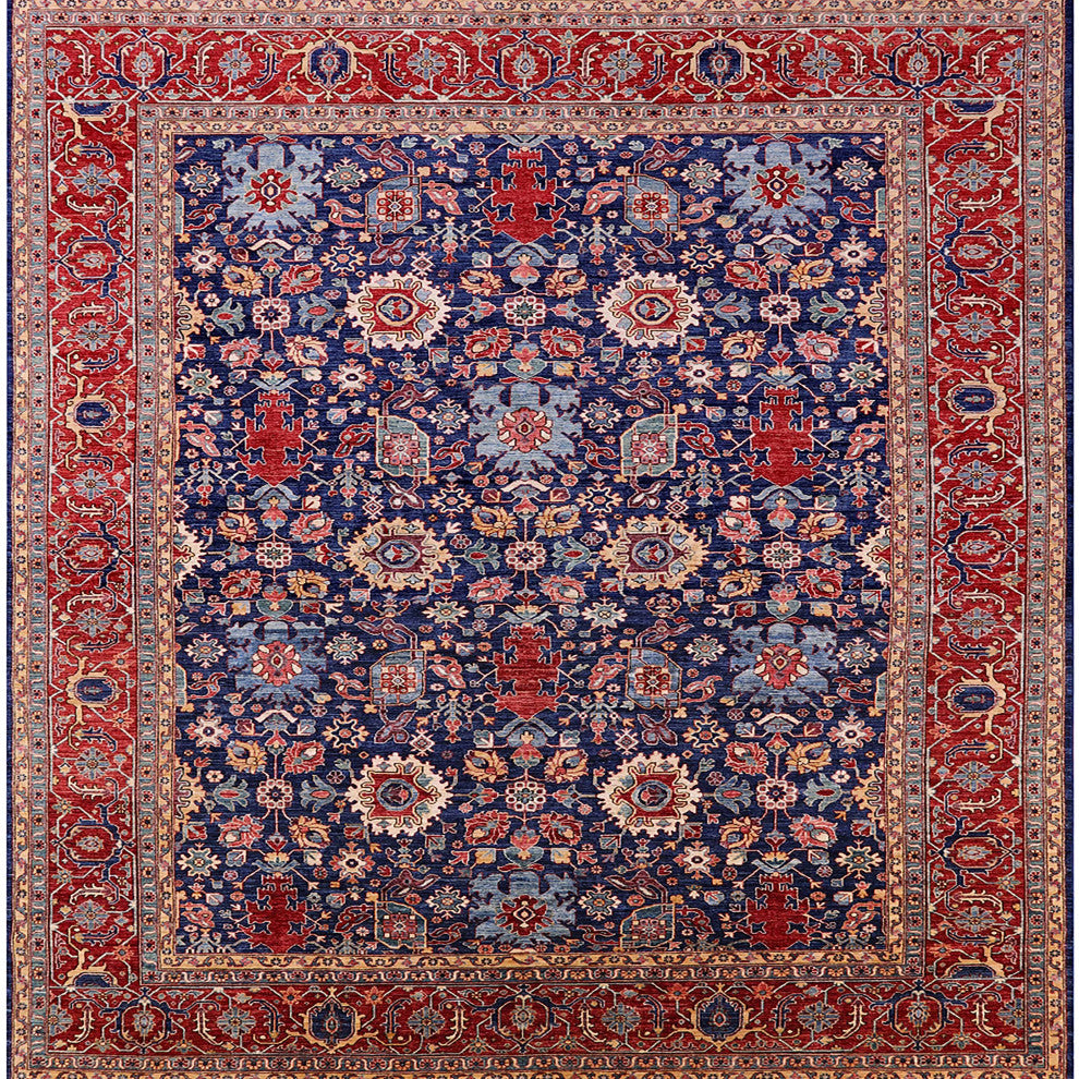 Ahgly Company Indoor Square Mid-Century Modern Area Rugs, 7' Square