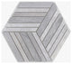 Mountain Gray Honed 12" Striped Hexagon Marble Mosaic