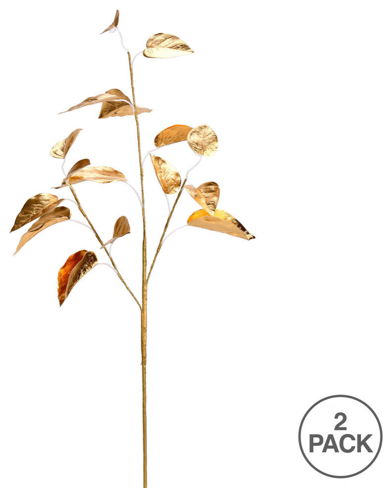 Shiny Leaf Artificial Christmas Spray , Gold, 33"