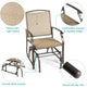 Costway 2PCS Patio Swing Single Glider Chair Rocking Seating Steel Frame Brown