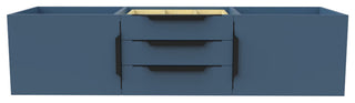 CastelloUSA Alpine 60" Wall Mounted Vanity, Base Only, Blue, Black Handles