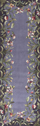 HomeRoots 8'Lavender Hand Tufted Bordered Floral Indoor Runner Rug