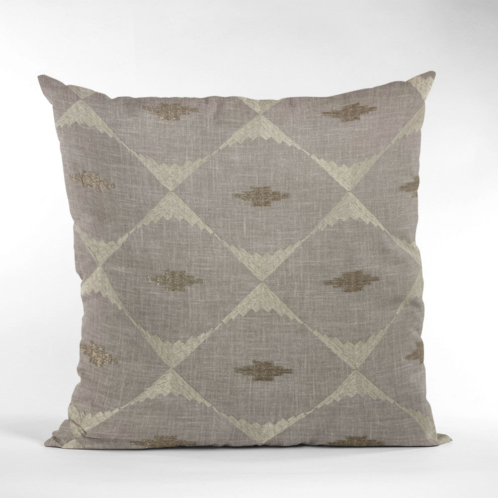 Plutus Gray Cubes Diamond Luxury Throw Pillow, 24"x24"