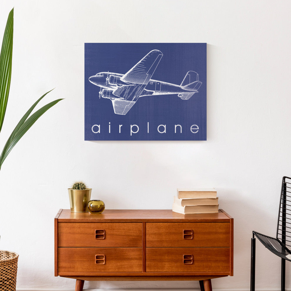 A Is For Airplane 20x16 Canvas Wall Art