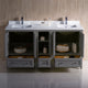 Oxford Double Sink Bathroom Cabinets With Top and Sinks, Gray, 60"