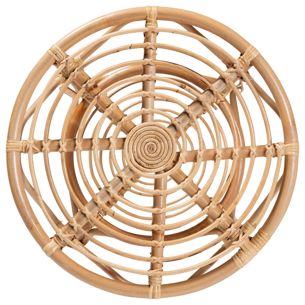 Vedette Modern Rattan 3-Piece Living Room Set, Natural Brown