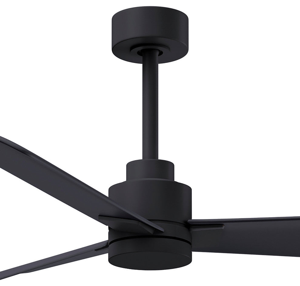 Alessandra Ceiling Fan, Matte Black, 42", Matte Black Blades, No Light Kit
