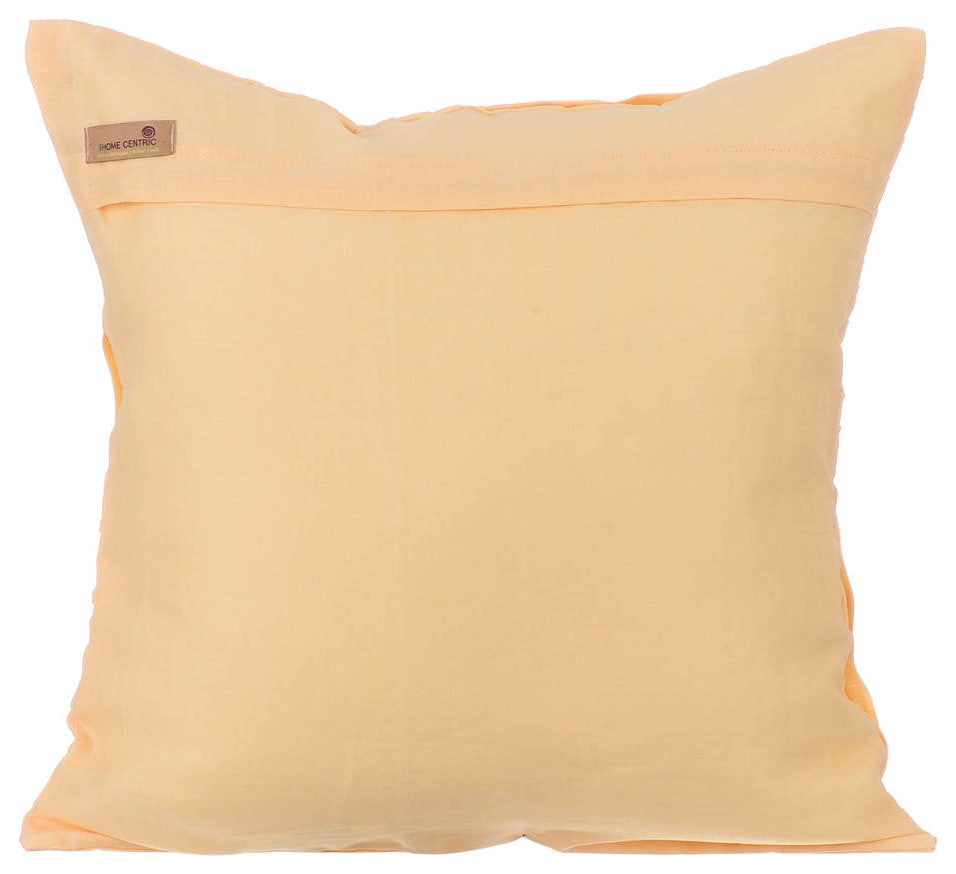 Yellow Decorative Pillow Covers 18"x18" Cotton, Yellow Pintuck Block