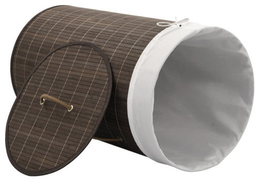 vidaXL Laundry Basket Laundry Hamper Dirty Clothes Basket Round Dark Brown