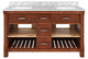 Freestanding Bath Vanity in Brown with White Carrara Marble Top, 60in