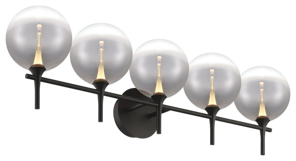 Iissa, Vanity, 5Lt, Matte Black, Smoked Glass