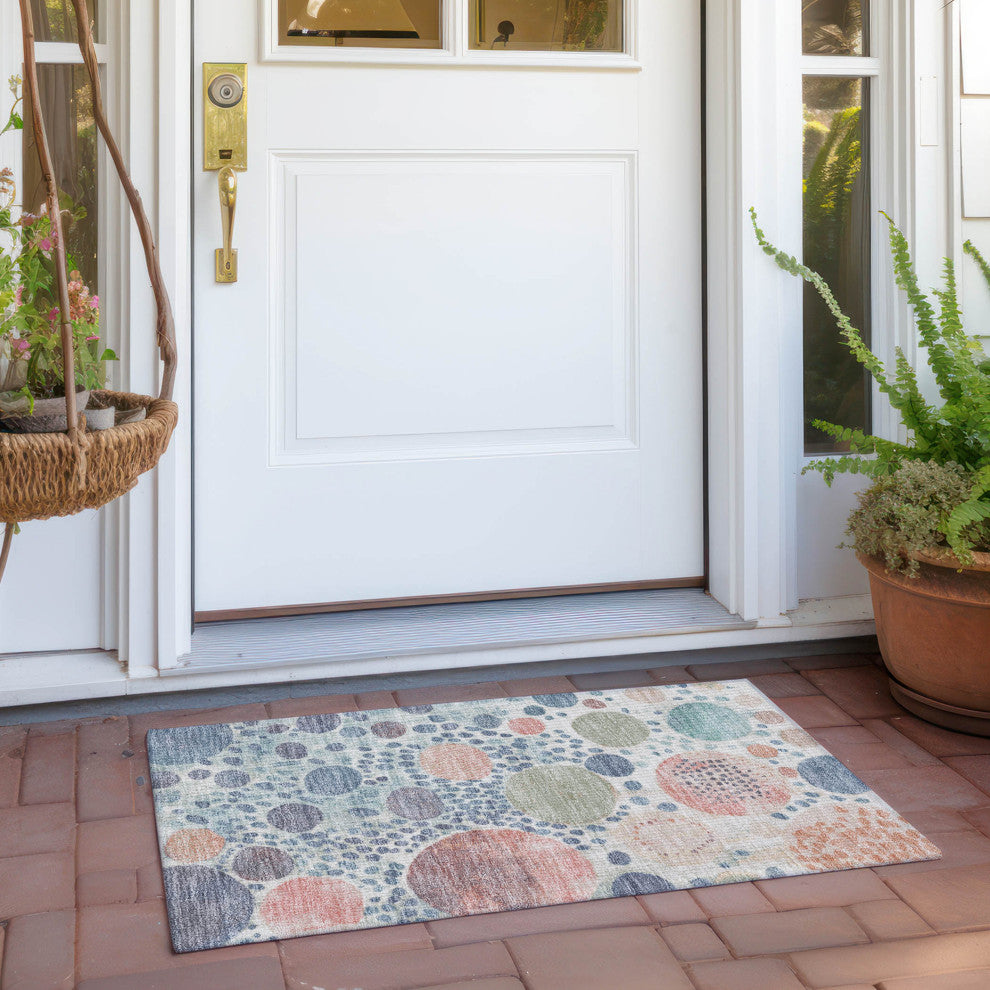 Machine Washable Indoor/Outdoor Chantille ACN1895 Denim 1'8" x 2'6" Rug