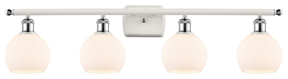 Innovations 516-4W-WPC-G121-6-LED 4 Light Vanity Light, White, Polished Chrome