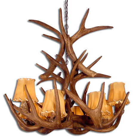 Reproduction Antler 9 Light Whitetail Chandelier, Large, No Shades