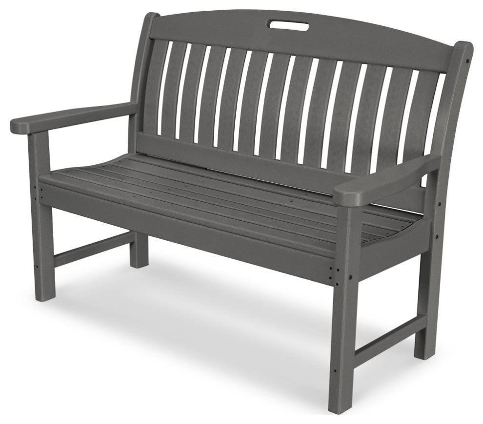 Polywood Nautical 48" Bench, Slate Gray
