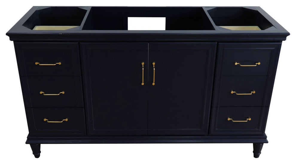 60" Single Vanity, Blue Finish, Cabinet Only