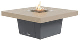 Square Fire Pit Table, 48x48, Chat Height, Propane, Beige Powdercoat Top, Gray