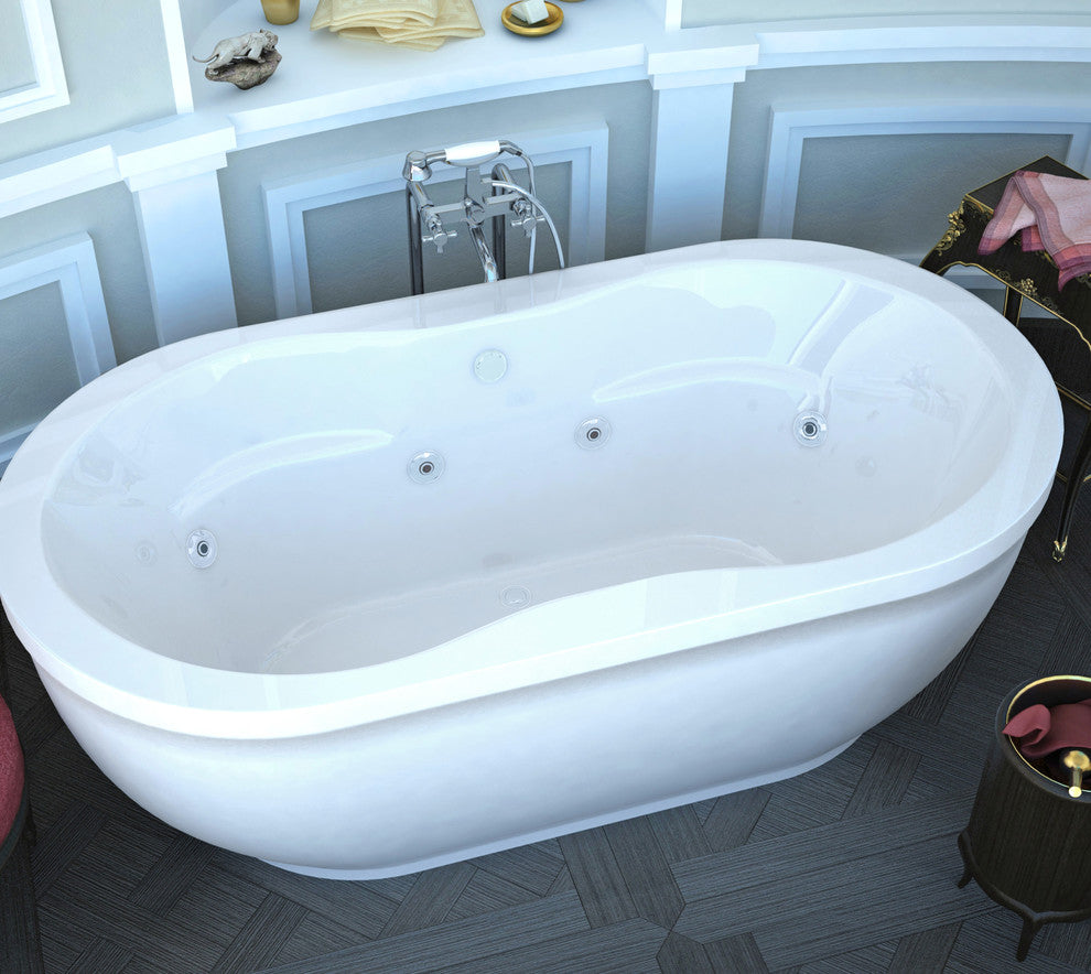 Atlantis Whirlpools Embrace 34 x 71 Oval Freestanding Whirlpool Jetted Bathtub