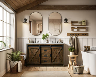 Home Living 54" Double Bathroom Vanity, Expresso