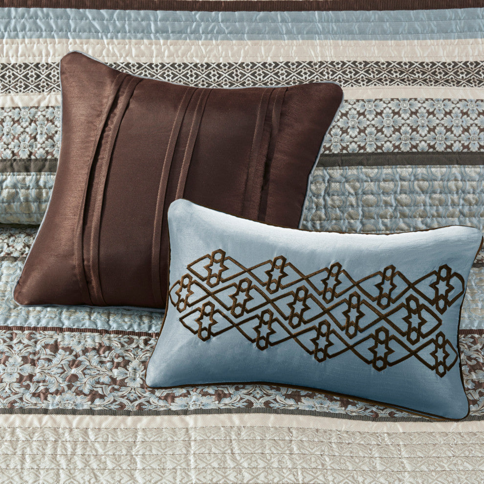Madison Park Jacquard 5-Piece Coverlet Set, Full/Queen