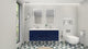 Belli 60" Double Sink Wall Mount Vanity Set, High Gloss Blue, Glossy White Top