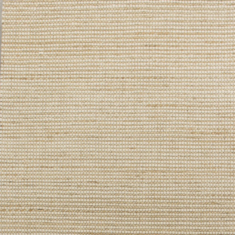 5'X7' Ivory Hand Woven Jute And Wool Indoor Area Rug
