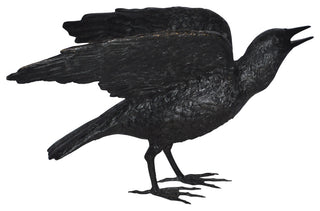 Raven With Open Wings Bronze Statue, 16"Lx25"Wx15"H