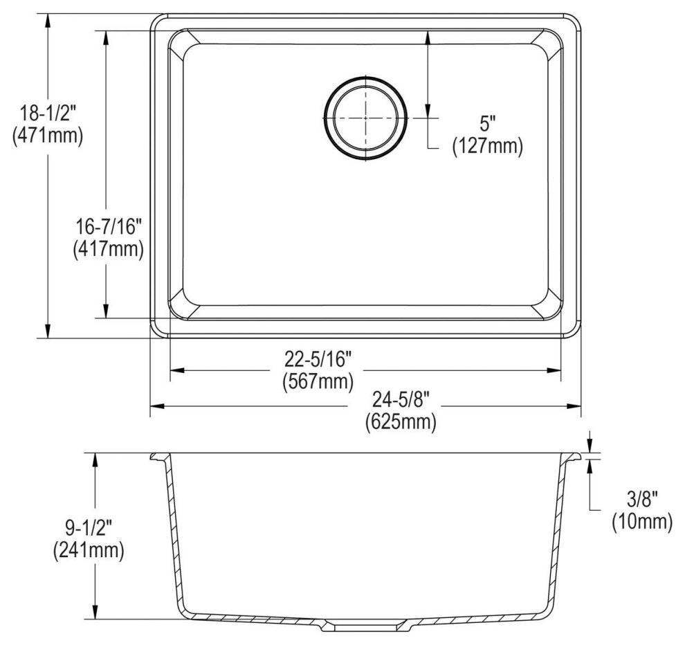 Elkay Quartz Classic Undermount Sink Kit, White