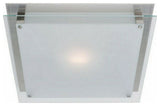 Vision Brushed Steel Frosted Glass Square Flush Mount Ceiling/Wall Light