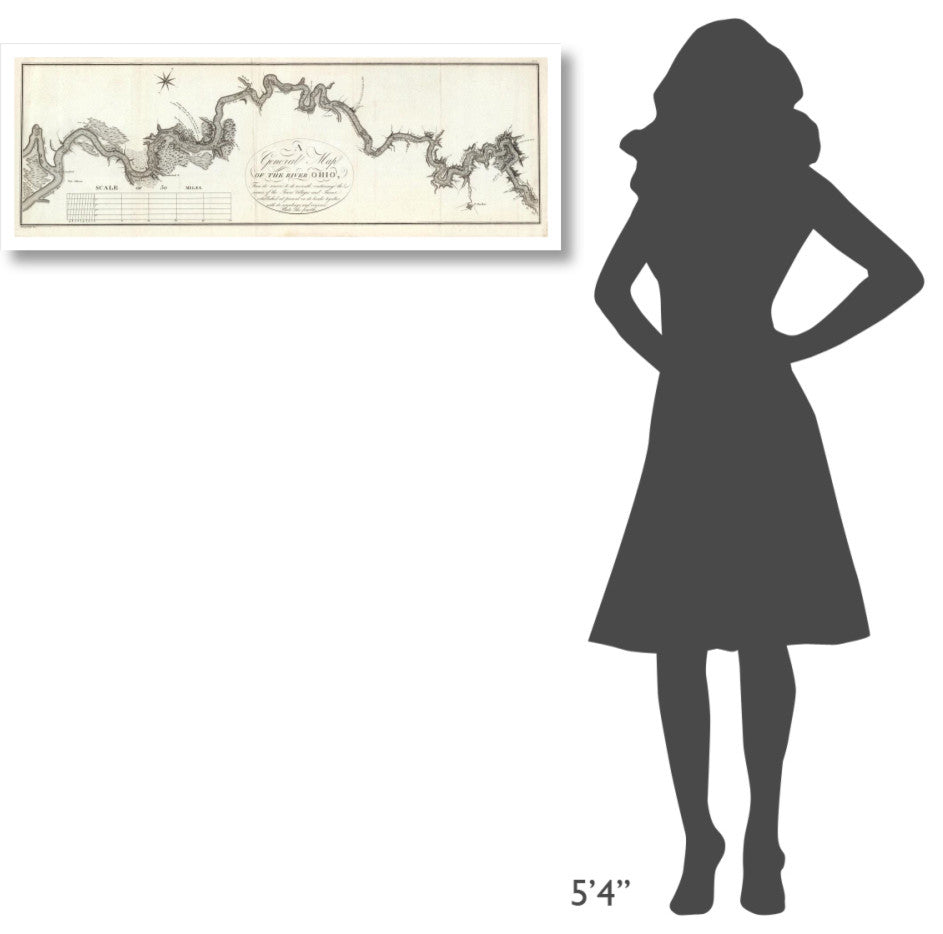 "A General Map of The River Ohio, 1796" Paper Art, 42"x15"