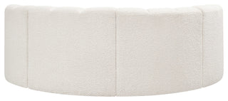 Arc Boucle Fabric Upholstered 4-Pc. Inward Curved Modular Sectional, Cream