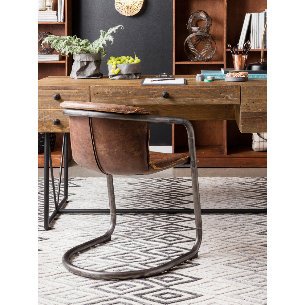 Industrial Benedict Dining Chair Light Brown - M2 - Brown